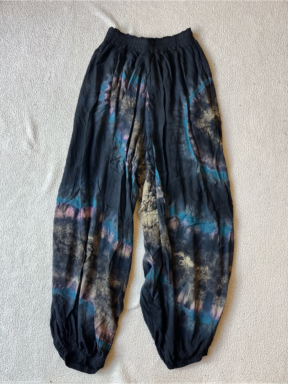 HAREM PANTS TIE DYE BALLOON M-L WOMENS - Picture 2 of 5